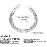 color: E549-A Style White Zircon Steel Color Bracelet