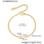 color: E198-Gold Double Layer Bracelet 16+5cm