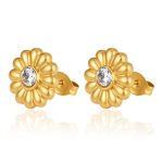 color: Sunflower Flower Stud Earrings 3 Gold