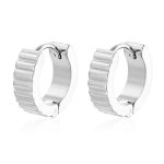 color: Single-bar Gear Earrings Steel Color MS-721