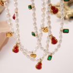 New French Style Freshwater Pearl Necklace Light Luxury Advanced All-Match Non-Fading Stainless Steel Female Accessories