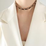 color: P884-Rose Gold Necklace -34+5cm