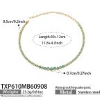 color: TXP610-Blue Zircon Gold Necklace -30+12cm