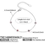 color: TXE148-Red Zircon Steel Color Bracelet 16.5+5cm