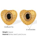 color: EH790BKG Black Stone Gold Earrings