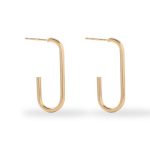 color: 2.0 Oval Earrings Gold MS-075