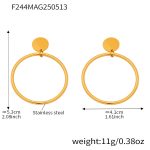 color: F244-Gold Large Hoop Earrings