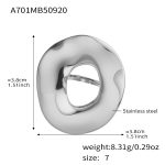 color: A701-Steel Color Geometric Ring / size: US 7