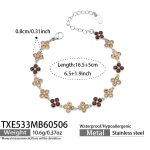 color: TXE533-Champagne Color Zircon Steel Color Bracelet 16.5+5cm