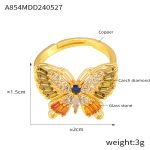 color: A854-Gold Orange Stone Ring