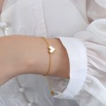 color: E477-Gold White Sea Shell Bracelet -15+5cm