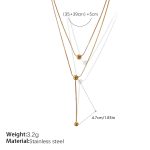 color: XL447G Gold Double Layer Necklace