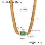 color: TXP083-Green Imitation Turquoise Necklace