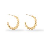 color: C Shape Welded Bead Earrings Gold MS-035