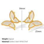 color: EH831 White Shell Gold Earrings