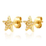 color: Five-pointed Star Stud Earrings