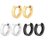 Geometric Stainless Steel round Ear Clip Real Gold Plated 18K Earrings Earrings