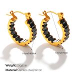 color: EH1401BKG Black Zircon Earrings