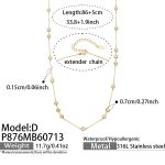 color: P876-D Style Round Zircon Gold Necklace -86+5cm