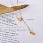 Marka French Design Necklace Steel 18K Gold Plating Little Golden Beans Tassel Lucky Long Board Pendant Ornaments