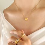 color: P051-Gold Short Style Necklace -40+5cm
