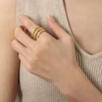 color: A544-White Rhinestone Gold Ring / size: US 6