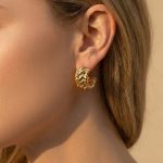 C- Shaped Twist Knot Geometric Earrings Exquisite Elegant High-End All-Match Stud Earrings Stainless Steel Chic Earrings