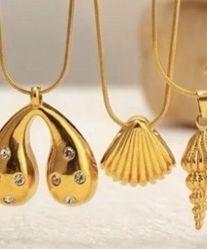 Personality Shell All-Match Pendant Necklace Stainless Steel 18K Gold Cross Popular Jewelry Accessories for Women