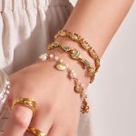 Ocean Imitation Pearl Bracelet Stainless Steel Vacation Light Luxury Ornament Women