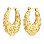 color: Pattern Hollow Earrings Gold MS-144