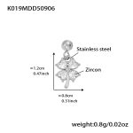 color: K019-Steel Color Four-petal Flower Zircon Pendant