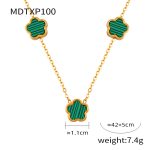 color: MDTXP100-Gold Green Color Necklace