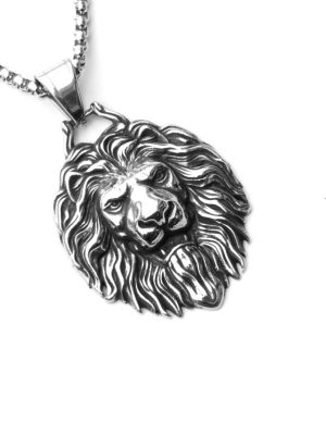 Lion's Head Pendant Necklace Men's Personalized Hip Hop Punk Jewelry Trendy Men's Accessories