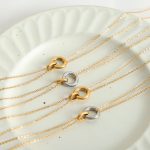 Commuter Elegant and Personalized Double-Ring Buckle Double-Layer Chain Twin All-Match Stainless Steel Gold-Plated Necklace Ornament Female