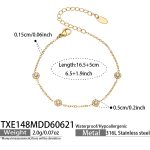 color: TXE148-White Zircon Gold Bracelet 16.5+5cm
