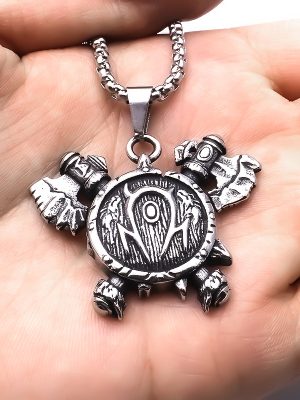 Vintage Viking pirate omahawk pendant necklace, personalized stainless steel ornament.