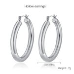 color: 5*25mm Hollow Earrings Steel Color