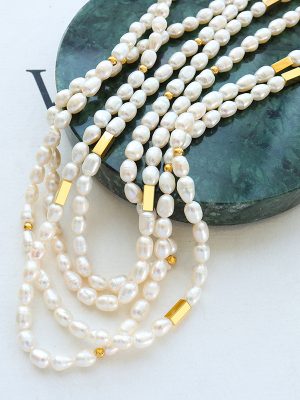 French-Style Selected Freshwater Pearl Stainless Steel Accessories 18K Gold Plated Light Luxury Mother Necklace Gift Ornament Women
