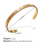 color: SZ221WEG White Rhinestone Gold Bangle