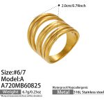 color: A720-A Style Polished Gold Ring / size: US 6