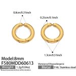 color: F580-Gold Earrings -Inner Diameter 8mm