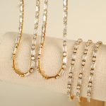 New Jewelry Set Zircon Necklace Stainless Steel Bracelet Advanced Full Diamond Female