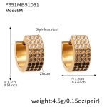 color: F651-Black Zircon Earrings -Medium