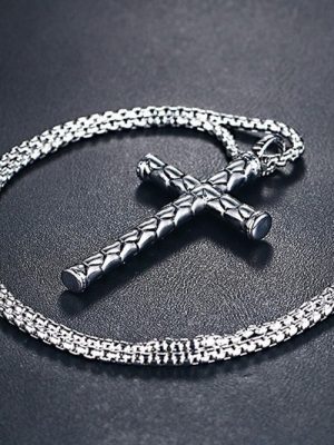 Necklace Cross Stainless Steel Vintage Pendant Ornaments Men