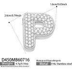 color: D450-Letter P Steel Color Pendant