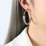 color: F807-Steel Color Earrings