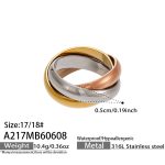 color: Two-tone Gold Three Layer Ring -Size 8