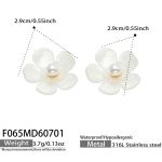 color: F065-Resin Flower Pearl Earrings