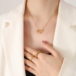 color: P635-Gold Necklace -40+5cm