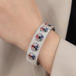 color: Z346-Multicolor Rhinestone Steel Color Bangle